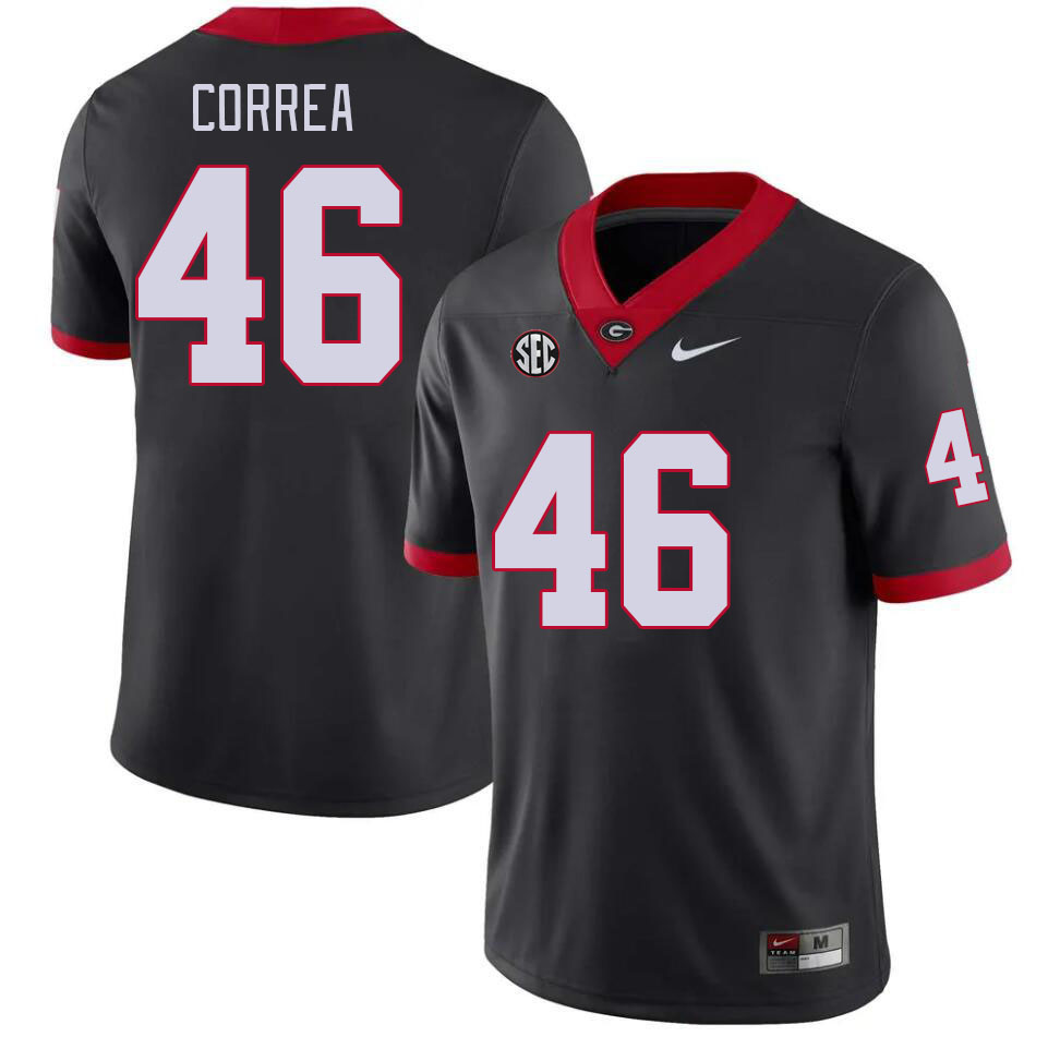 Men #46 Andrew Correa Georgia Bulldogs College Football Jerseys Stitched-Black